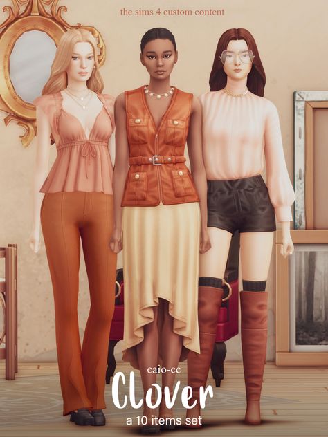 Hii! A new set is out, 8 pieces inspired by contemporary trends. BG Compatible T-E Custom Tumbnails 35 colors from by default clothing palette 9 patterns swatchs 15 leather swatchs Female 🔗… Sims 4 Cc Clothes, Evelynn League Of Legends, Sims 4 Cc Folder, Packing Clothes, Sims 4 Dresses, Sims 4 Mm, The Sims 4 Download, Sims4 Clothes, Sims 4 Cc Packs