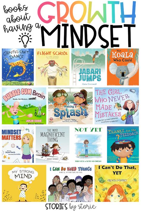 Here are some of my favorite growth mindset books for kids to help start a conversation about taking risks, dealing with failure, and having persistence through it all. Books About Feelings For Kids, Mindset Questions, Growth Mindset Books, Mindset Books, Mindset Art, Growth Mindset Book, Growth Mindset Bulletin Board, Growth Mindset For Kids, Teaching Growth Mindset