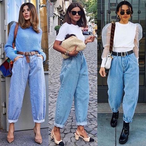 Fashion Inspiration on Instagram: “Slouchy jeans 💙1, 2 or 3?” Slouchy Jeans Outfit, Mum Jeans, Slouchy Jeans, Mom Jeans Outfit, Outfit Jeans, Causual Outfits, Denim Outfit, Outfits Casuales, Jean Outfits