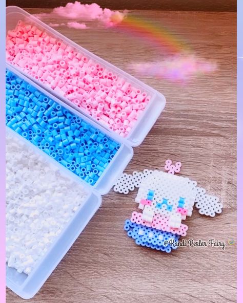 3d Cinnamoroll Perler Beads, Cinnamoroll Perler Beads, Cinnamoroll Perler, Pixel Kawaii, Hannah Ideas, 3d Perler Bead Patterns, Perler Beads 3d, Art Perler Beads, Hama Beads 3d