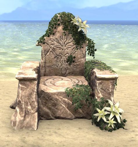 Druidic Throne, Floral Stone 1 Sitting On Throne Reference, Stone Throne Concept Art, Great Hall Hogwarts, Fantasy Throne, Stone Throne, Movie Set Design, Perspective Landscape, Goddess Party, Landscape References