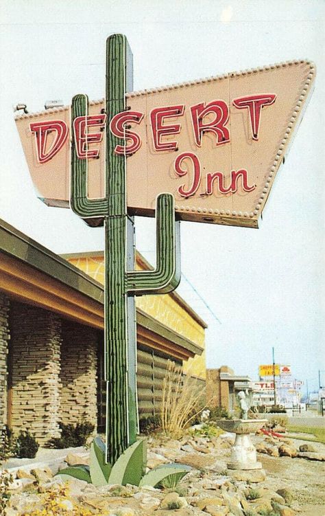 Retro Desert Aesthetic, Typography Moodboard, Desert Motel, Motel Design, Abandoned Garden, Vintage Cowboys, Roadside Signs, Retro Signage, Googie Architecture