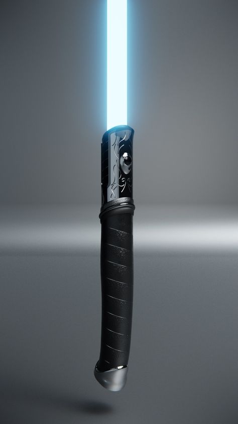 "Lightsaber" by Dave Lin Qui Gon Jinn Lightsaber, Lightsaber Hilt Design, Lightsaber Design Ideas, Custom Lightsaber Hilt, Build A Lightsaber, Dark Saber, Lightsaber Hilts, Sith Lightsaber, Blue Lightsaber