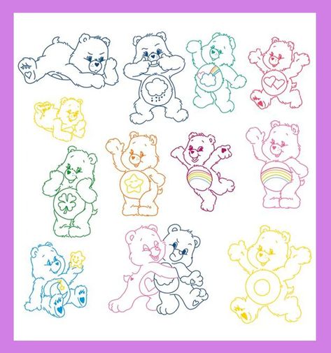 I will do your minimalistic tattoo design, anime, flower Bedtime Care Bear Tattoo, Care Bear Stencil, Care Bears Outline, Disney Line Work Tattoo, How To Draw Care Bears, Love A Lot Care Bear Tattoo, Care Bear Tattoo Black, Carebares Tattoo, Carebears Drawings