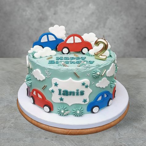 Cake for 2 years old boy with cars 🚗🚘🚙��🛻 Cakes For 2 Year Boy, Birthday Cakes For 2 Year Boys, 2 Year Boy Birthday Cake, Birthday Cake For 2 Year Boy, Birthday Cake 2 Year Boy, Cake For 2 Year Boy, Second Birthday Cake Boy, Cake For 1 Year Boy, Baby Boy Birthday Cake 1 Year