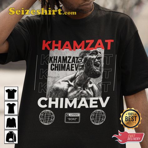 Khamzat Chimaev UFC Borz MMA Boxing T-shirt Check more at https://seizeshirt.com/khamzat-chimaev-ufc-borz-mma-boxing-t-shirt/ Ufc Graphic Design, Boxing Tshirt Design, Kickboxing Tshirt Design, Mma Elite Hoodie, Crew Neck Graphic Print T-shirt For Boxing, Mma Boxing, Work Hard Play Hard, Boxing T Shirts, Ufc