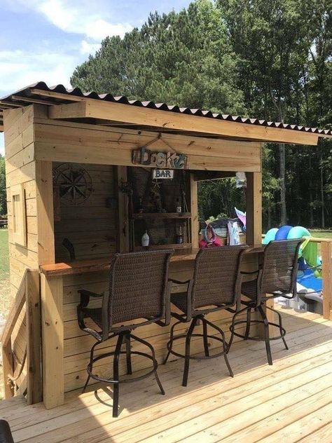 Pergola With Bench, Poolside Bar Ideas, Deck Bar Ideas, Pool Deck Bar, Bar Pergola, Outside Bar Ideas, Bar En Plein Air, Yard Bar, Outside Bar