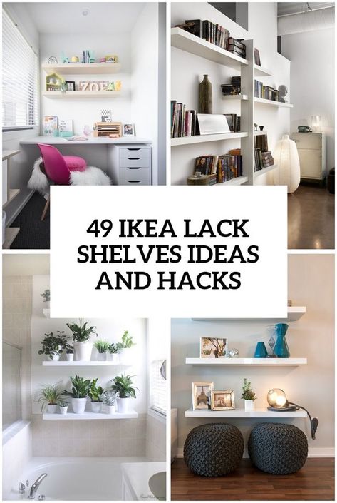 37 IKEA Lack Shelves Ideas And Hacks | DigsDigs | Bloglovin’ Lack Bookshelf, Ikea Shelf Hack, Lack Shelves, Ikea Lack Wall Shelf, Ikea Wall Shelves, Lack Shelf, Ikea Lack Shelves, Ikea Floating Shelves, Floating Shelves Bedroom