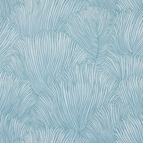 Fondale - Aqua Wallcoverings | Schumacher Schumacher Wallpaper, Aqua Wallpaper, Subtle Ombre, Art Deco Boho, Smooth Wallpaper, Palm Fronds, Color Aqua, Wallpaper Rolls, Botanical Wallpaper