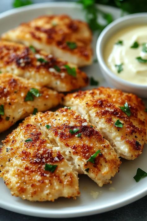 Air Fryer Parmesan Crusted Chicken Air Fryer Parmesan Crusted Chicken, Parm Chicken, Parmesan Crusted Chicken Recipe, Crusted Chicken Recipes, Bread Healthy, Dinner Rotation, Instagram Recipes, Zucchini Casserole, Parmesan Crusted Chicken