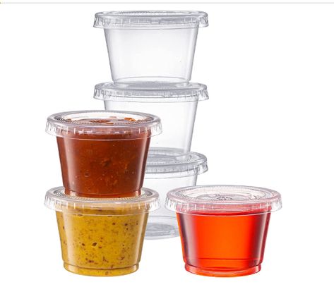 Cups with Lids, Small Plastic Condiment Containers for Sauce, Salad Dressings, Ramekins, & Portion Control Jello Shot Cups, Condiment Containers, Small Plastic Containers, Unicorn Decor, Plastic Containers With Lids, Jello Shot, Shot Cups, Clear Plastic Containers, Snack Containers