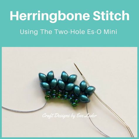 New Two-Hole Es-O Mini Bead—FREE Herringbone Stitch Tutorial Using A Two-Hole Bead Mini Duo Bead Patterns Free, 2 Hole Bead Ideas/tutorials, Superduo Herringbone Bracelet Tutorials, Herringbone Stitch Tutorial, Seed Beads Diy, Bead Tips, Seed Bead Flowers, Bead Loom Pattern, Duo Beads