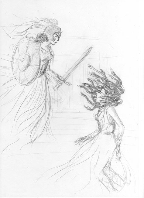 Battling Athena and Medusa Medusa X Athena, Medusa Athena Tattoo, Corporation Aesthetic, Athena Sketch, Athena Drawing, Athena Tattoos, Athena Medusa, Medusa And Athena, Athena Statue