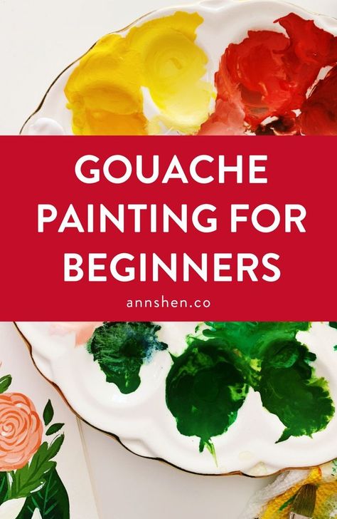 This is the ultimate guide to gouache for beginners. Many people are interested in gouache painting, but aren't sure where to start. This post is full of gouache inspiration, gouache tips for beginners, gouache painting ideas for beginners, gouache drawing ideas, and an overall gouache how to guide. Learn the benefits of gouache art, and how you can incorporate gouache painting, lettering, doodles, and illustrations into your artwork. Gouache Art For Beginners, Gouache Painting Techniques, Gauche Painting, Gouache Tutorial, Gouache Color, Art For Beginners, Illustration Techniques, Painting For Beginners, Gouache Art