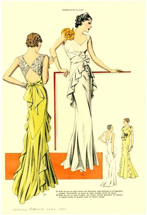 Art Deco Wedding Dress, Vintage Fashion 1930s, 1930 Fashion, 30s Fashion, 20th Century Fashion, Vintage Dress Patterns, 1930s Fashion, Vintage Gowns, Art Deco Wedding