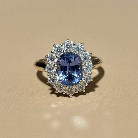 The “Princess Diana” ring in a lighter stone! Sooooo pretty’ #engagementring #coloredMoissanite #ladybirdgems #ring #jewelry #princessdiana Princess Diana Wedding Ring, Lady Di Ring, Diana Wedding Ring, Royalty Dr, Princess Diana Ring, Princess Diana Wedding, Diana Ring, Diana Wedding, Moissanite Jewelry