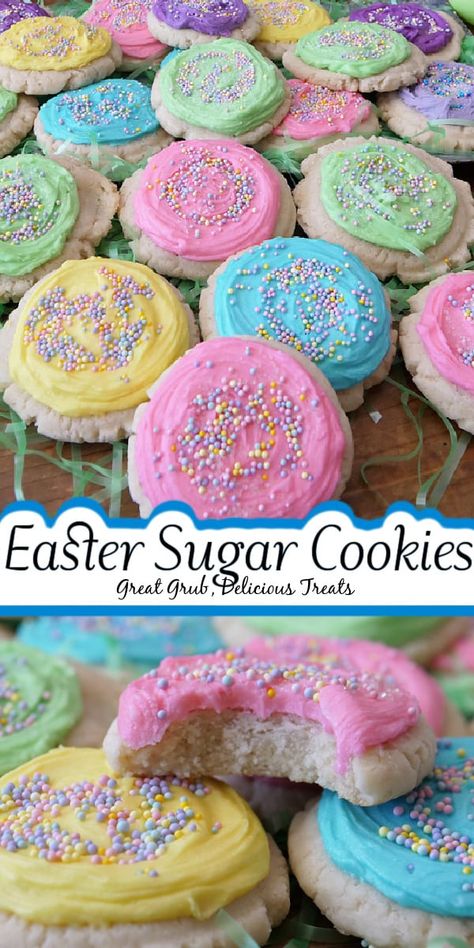 Homemade Easter Cookies, Homemade Easter Desserts, Easter Desserts Cookies, Easy Easter Sugar Cookies, Easter Sugar Cookies Decorated Easy, Buttery Italian Easter Cookies, Easter Cookies Buttercream, Easter Sugar Cookie Ideas, Easter Sugar Cookies With Buttercream