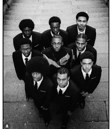 Black Brotherhood, Black American Culture, Black Panther Party, Diversity And Inclusion, Men In Suits, Creative Photoshoot Ideas, Black Photography, Group Photography, Afrocentric Art