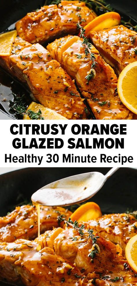 Orange Salmon Recipes, Fresh Salmon Recipes, Orange Glazed Salmon, Salmon Recipes Baked Healthy, Recipes List, Healthy Dinner Recipe, Healthy Salmon Recipes, Easy Salmon Recipes, Healthy Salmon