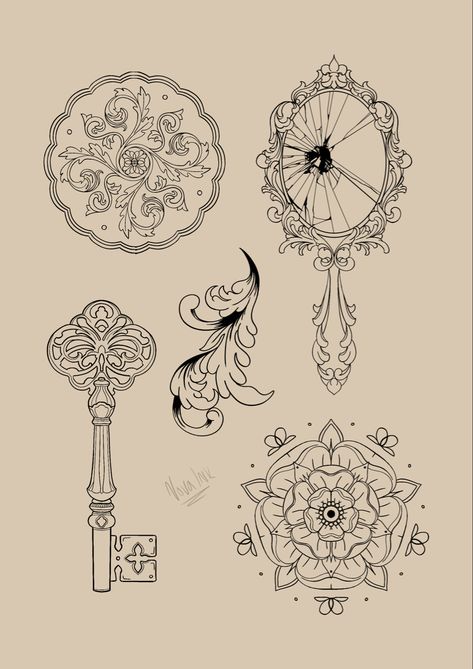 If it’s not baroque, don’t fix it 🪞 . . . #tattoo #tattooideas #tattooart #illustration #illustrator #baroque #baroqueart #baroquetattoo #art #design #drawing #mirrortattoo #keytattoo #mandala ✨please do not use my designs without purchase or permission ty✨ Baroque Mirror Tattoo, Antique Mirror Drawing, Rococo Tattoo Baroque, Baroque Frame Tattoo, Baroque Tattoo Sleeve, Baroque Art Drawing, Baroque Art Tattoo, Victorian Mirror Tattoo, Mirror Art Drawing