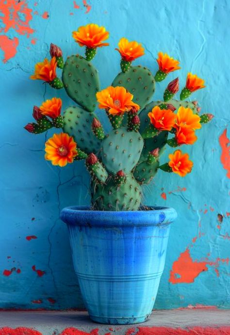 Boom Kunst, Cactus Tattoo, Cactus Art, Cactus Garden, Cactus And Succulents, Mexican Art, Cacti And Succulents, Color Therapy, Orange Flowers