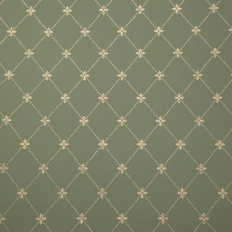 This traditional small scale pattern is printed in Europe using vintage methods and machinery. It doesn't get more authentic then this. Roll size: 18.5 width x 11 yards lengthRepeat: 3.03", straight matchLead time: one week if in stock 2-3 weeks if out of stock Olive Green Floral Wallpaper, Green And Gold Fabric, Classic Wallpaper Vintage, Grandma Wallpaper, Colorful Craftsman, Vintage Green Wallpaper, Vintage Pattern Wallpaper, Green And Gold Wallpaper, Colonial Wallpaper