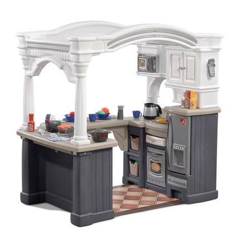 Grand Walk-In Kitchen Gray | Kids Play Kitchen | Step2 Kitchen Playset, Kitchen Sets For Kids, Pretend Kitchen, Kids Play Set, Play Kitchens, Kids Play Kitchen, Kitchen Grill, Play Kitchen Sets, Real Kitchen