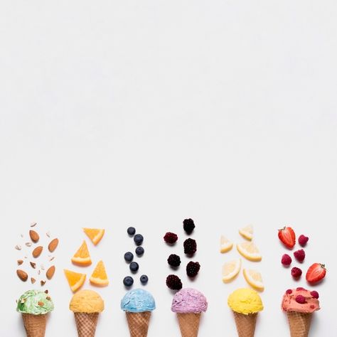 Top view refreshing ice creams with copy... | Free Photo #Freepik #freephoto #food #summer #space #ice-cream Ice Cream Styling, Ice Cream Shoot, Gelato Photoshoot, Summer Ice Cream Photography, Ice Cream Marketing, Ice Cream Product Photography, Ice Cream Food Photography, Ice Cream Photoshoot, Ice Cream Instagram