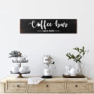 Coffee Bar Accessories, Rustic Accessories, Farmhouse Coffee Bar, Coffee Bar Sign, Coffee Bar Decor, Retro Farmhouse, Coffee Wall Decor, Coffee Wall, Home Coffee Bar