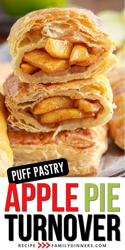 Apple Turnovers With Puff Pastry, Apple Pie Turnovers, Apple Recipes With Puff Pastry, Sweet Puff Pastry Recipes, Sweet Puff Pastry, Apple Turnover Recipe, Easy Puff Pastry Recipe, Puff Pastry Recipes Dessert, Apple Turnover