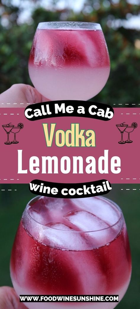 Wine Cocktail Recipes, Vodka Wine, Summer Drinks Alcohol, Cocktail Drinks Alcoholic, Vodka Lemonade, Yummy Alcoholic Drinks, Lemonade Drinks, Boozy Drinks, Mixed Drinks Recipes