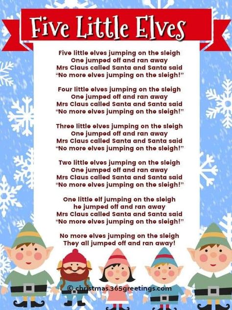 The little elves Preschool Christmas Songs, Christmas Concert Ideas, Christmas Songs For Kids, Christmas Songs Lyrics, Best Christmas Songs, Xmas Songs, Elves Christmas, Kindergarten Songs, Christmas Lyrics