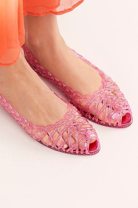 Free People Kelly Jelly Flats Pointy Flats, Jelly Flats, Embroidered Flats, Patent Leather Ballet Flats, Embellished Flats, Bit Loafers, Bow Flats, Star Shoes, Jelly Shoes