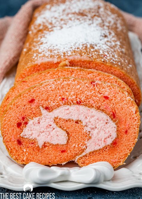 Make a Cake Roll from Box Cake Mix | The Best Cake Recipes Cake Mix Rolls, Five Flavor Pound Cake, Roll Desserts, Desserts Quick, Jelly Roll Cake, Strawberry Roll Cake, The Best Cake Recipes, Pumpkin Rolls, Box Cakes