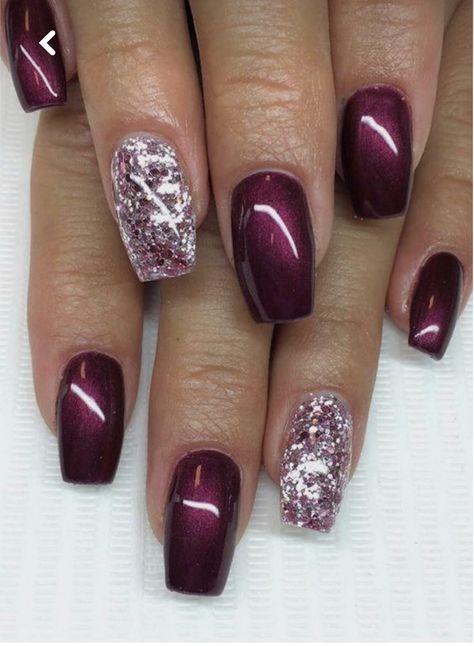 Cute Easy Nail Designs, Burgundy Nail Designs, Nail Color Trends, Square Nail Designs, Cute Simple Nails, Long Nail Designs, Nail Colors Winter, Winter Nails Acrylic, Easy Nails