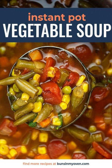 Soup Buns, Ww Chili, Recipes Under 400 Calories, Instant Pot Vegetable Soup, Vegetarian Vegetable Soup, Instant Pot Ham, Buns In My Oven, Ham And Bean, Easy Vegetable Soup