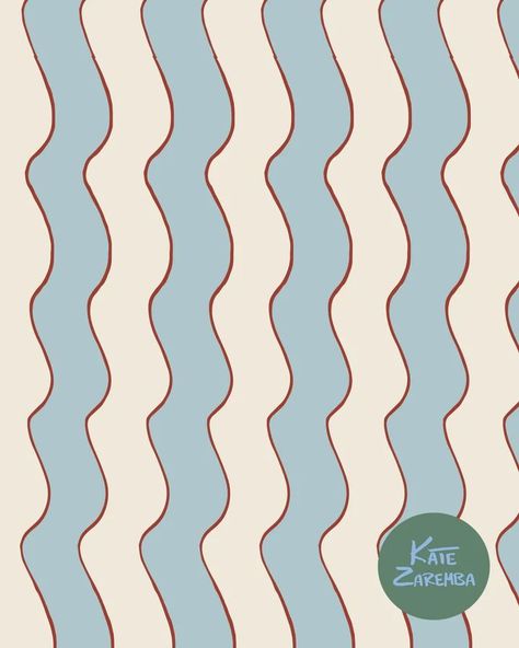 Wiggle Wallpaper graphicdesignland #howtodesignalogo Retro Blue Bathroom Wallpaper, Stripe Color Combinations, Blue Combination Color, Strip Pattern Design, Summer Pattern Design, Swim Design, Textile Design Pattern, Pattern Combinations, European Pattern