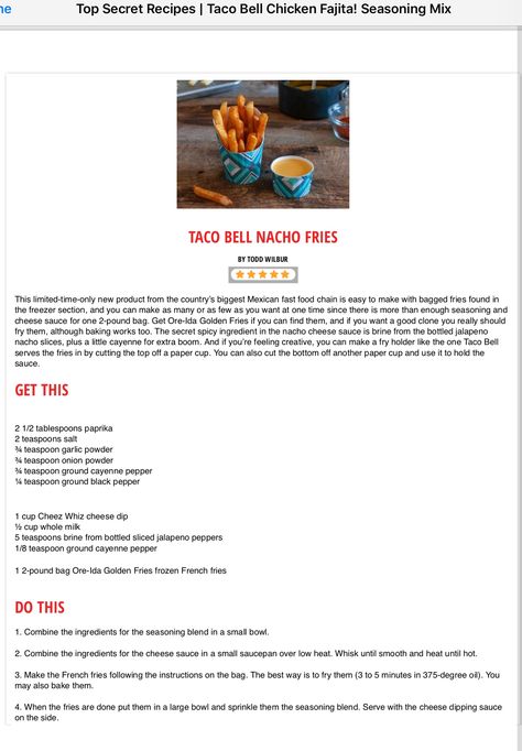 How To Make Taco Bell Nacho Fries, Taco Bell Fries Recipe, Copycat Taco Bell Nacho Fries, Nacho Fries Taco Bell Recipe, Taco Bell Nacho Fries Recipe, Taco Bell Fries, Taco Bell Nacho Fries, Nacho Fries, Restaurant Foods