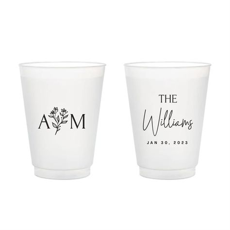 PRICES MAY VARY. 1. Custom Design & Personalization: Make your special day unforgettable with our personalized frosted wedding cups. These custom disposable cups allow you to add a personal touch by customizing them with names, dates, or unique messages, ensuring that your guests will have a memento of your special day every time they take a sip. 2. Quantity & Size: Perfect for any wedding celebration, this set includes 100 pieces of 8oz/10oz/12oz/16oz frosted cups, providing an ample supply for Custom Disposable Cups, Frosted Cups Wedding, Wedding Frosted Cups, Bridal Shower Cups, Custom Plastic Cups, Frosted Wedding Cups, Wedding Cups Personalized, Wedding Beer, Cup Favors Wedding