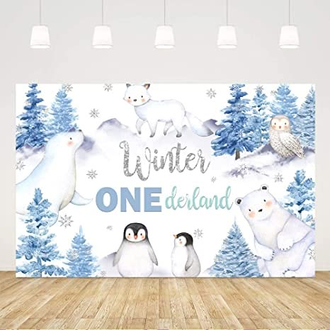 First Birthday Winter, Winter Wonderland Birthday Party, Winter Onederland Birthday Party, Backdrop For Birthday, Winter Onederland Party, Onederland Birthday Party, Winter Wonderland Birthday, Winter Birthday Parties, Happy Birthday Backdrop