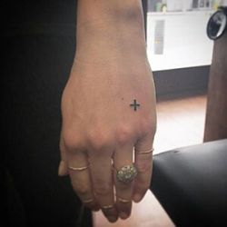 Plus Sign Tattoo Plus Sign Tattoo, Left Hand Tattoo, Botanisches Tattoo, Small Cross Tattoo, Tattoo On Hand, Sign Tattoo, Cross Tattoos For Women, Plus Sign, Tattoo Henna