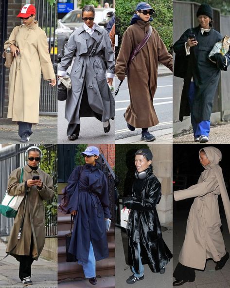 c ✩ (@taysrussell) on X Taylor Russell Winter Style, Long Parka Outfit, Taylor Russell Style, Rain Outfits, Tay Russell, Fashion Week Nyc, Outfit Trench, New Playlist, Long Coat Outfit