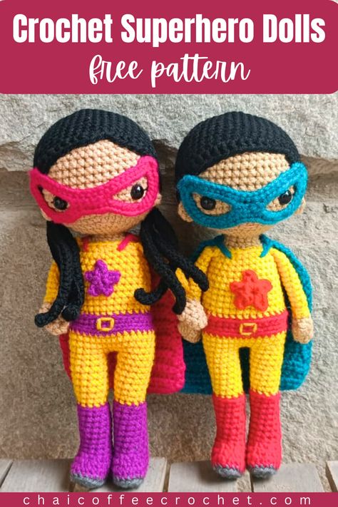 Our superhero crochet doll is easy to make. This amigurumi superhero is a great amigurumi for boys or girls alike. If you love fantasy amigurumi patterns, you will love this one! Super Hero Crochet Patterns Free, Crochet Superhero, Fantasy Amigurumi, Doll Free Pattern, Crochet Stuffies, Superhero Dolls, Dog Patterns, Doll Patterns Free, Crochet Doll Tutorial