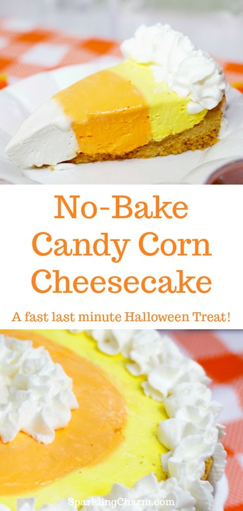 Corn Cheesecake, No Bake Candy, Last Minute Halloween Party, Corn Bake, Halloween Cheesecake, Cracker Flavors, Halloween Cakes Easy, No Bake Cheesecake Filling, Party Crowd