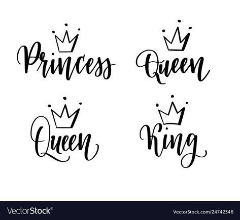 Cameo4 Ideas, Princess Calligraphy, Queen Calligraphy, Queen Lettering, Wine Lover Quotes, Princess Vector, King And Queen Pictures, Letras Cool, Love My Wife Quotes