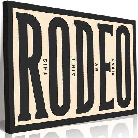 PRICES MAY VARY. [Black and White Wall Art]: Available in size 16"x24" (40x60cm), The picture frame has hooks installed and is ready to hang. [Stylish Western Decor]: The black and white contrast creates a striking visual effect for the word "This Ain't My First Rodeo" on the artwork, showcasing a stylish and minimalist design. [Western Artwork for Walls]:This piece is perfect for decorating your home, whether it's your living room, bedroom, kitchen, apartment, office, hotel, restaurant, bathroo Office Western Decor, Elevated Wall Art, Farmhouse Metal Wall Decor, Modern Western Room Decor, Western Themed Decor, Black Western Home Decor, Western Boho Apartment Decor, Nashville Home Decor, Men House Decor