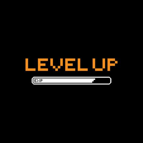 Graphic Design Video Games, Level Up Illustration, Gamer Graphic Design, Level Up Aesthetic, Video Game Graphic Design, Gaming Typography, Videogame Aesthetic, Pixel Art Logo, Game Typography