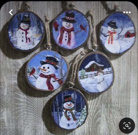 Christmas Crafs, Dance Ornaments, Christmas Orniments, Cinnamon Ornaments, Christmas Rocks, Ornaments Wood, Wood Cookies, Farmhouse Ornaments, Painted Ornament