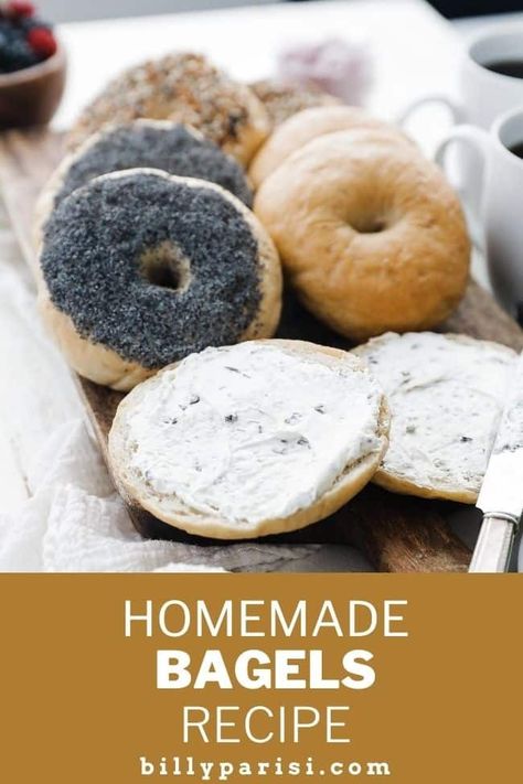 Learn how easy it is to make delicious homemade bagels.  You will never go to the local bagel shop again after making and eating them they are that delicious.  Top them off with your favorite toppings and serve them up with cream cheese.  #bagels #bread #breakfast Easy Bagels Recipe Homemade, Bagels Recipe Homemade, Easy Bagels, Easy Homemade Bagels, Homemade Bagel Recipe, Healthy Bread Recipe, Breakfast Ideas Vegetarian, Plant Based Breakfast Ideas, Plant Based Pancakes