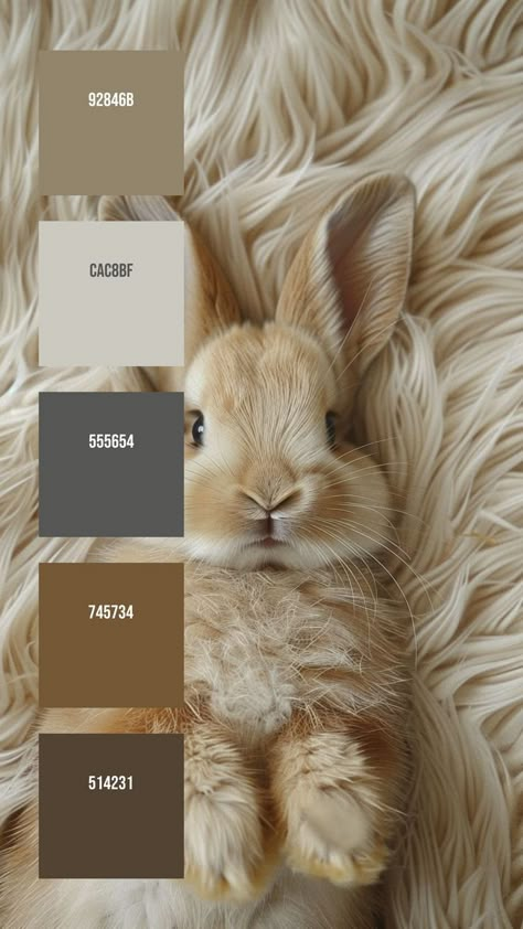 Colors:
92846B
CAC8BF
555654
745734
514231 Rabbit Color Palette, Comforting Aesthetic, Light Color Palette, Mixing Paint Colors, Creamy Background, Brown Rabbit, Website Color Palette, Color Me Mine, Hex Color Palette